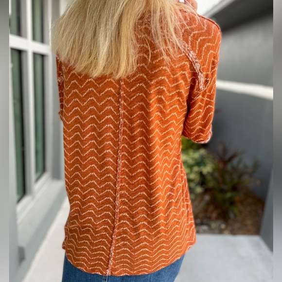 NWT Small Free People Bali Backpacker Tee Rust Combo - Picture 8 of 12